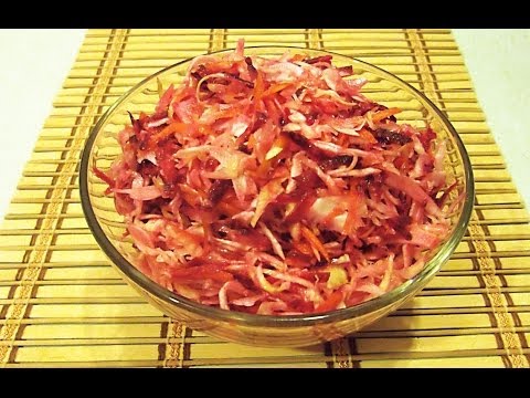 Салат из Капусты и Свеклы «Метелка» кулинарный видео рецепт