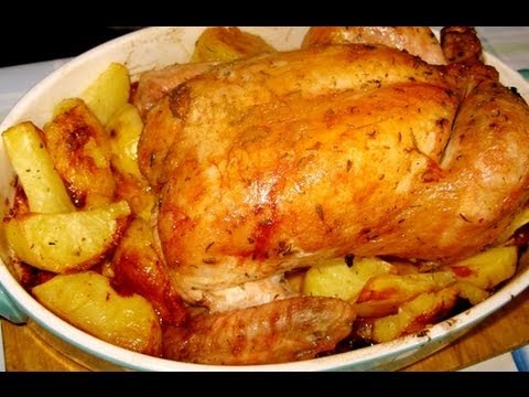 29. Курица с картофелем запеченая в духовке.