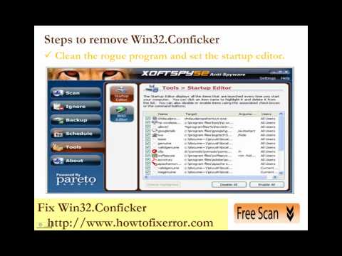 Remove Win32.Conficker Worm Completely - Easy Steps for Conflickr Virus Removal!