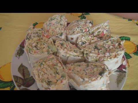 Лаваш с крабовыми палочками Мастерица рецепт / Pita bread with crab sticks