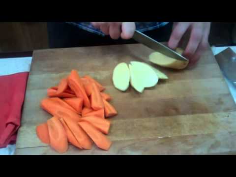 Печеный стейк из палтуса с картофелем и морковкой в мешочке с медом (12.08.2013)