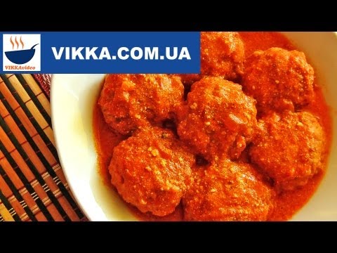 Тефтели с рисом в томатном соусе-рецепт-VIKKAvideo