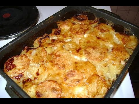 Картофель с мясом в духовке видео