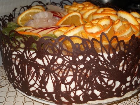 Рецепт украшения для торта  Шоколадный Воротник