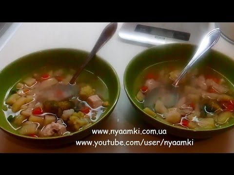 Вкусно и просто: Рецепт Очень легкого овощного супа с курицей. Видео рецепта овощного супа.
