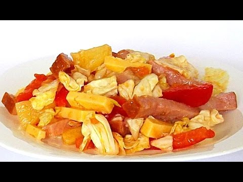 Салат «Итальянский» с Сыром, Ветчиной и Овощами кулинарный видео рецепт
