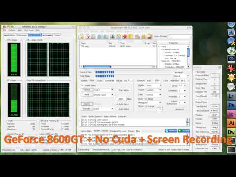 Nvidia Cuda + GeForce 8600GT video coding benchmark