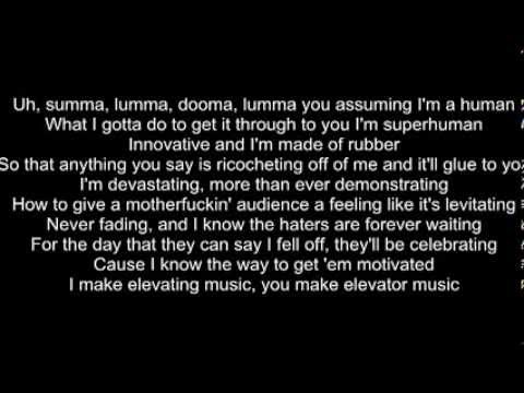 Rap God Eminem slow version lyrics