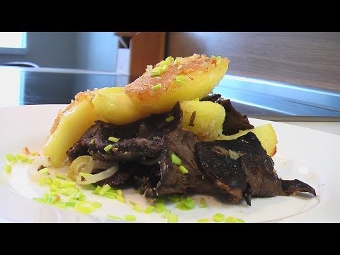 Картофель с солеными грибами видео рецепт