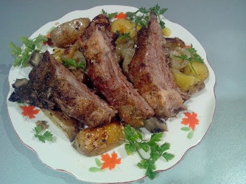 ПРОСТОЙ РЕЦЕПТ Вкуснейших свиных рёбрышек запечённых в духовке с картофелем