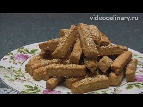 Печенье Сырные палочки - рецепт Видео Кулинарии